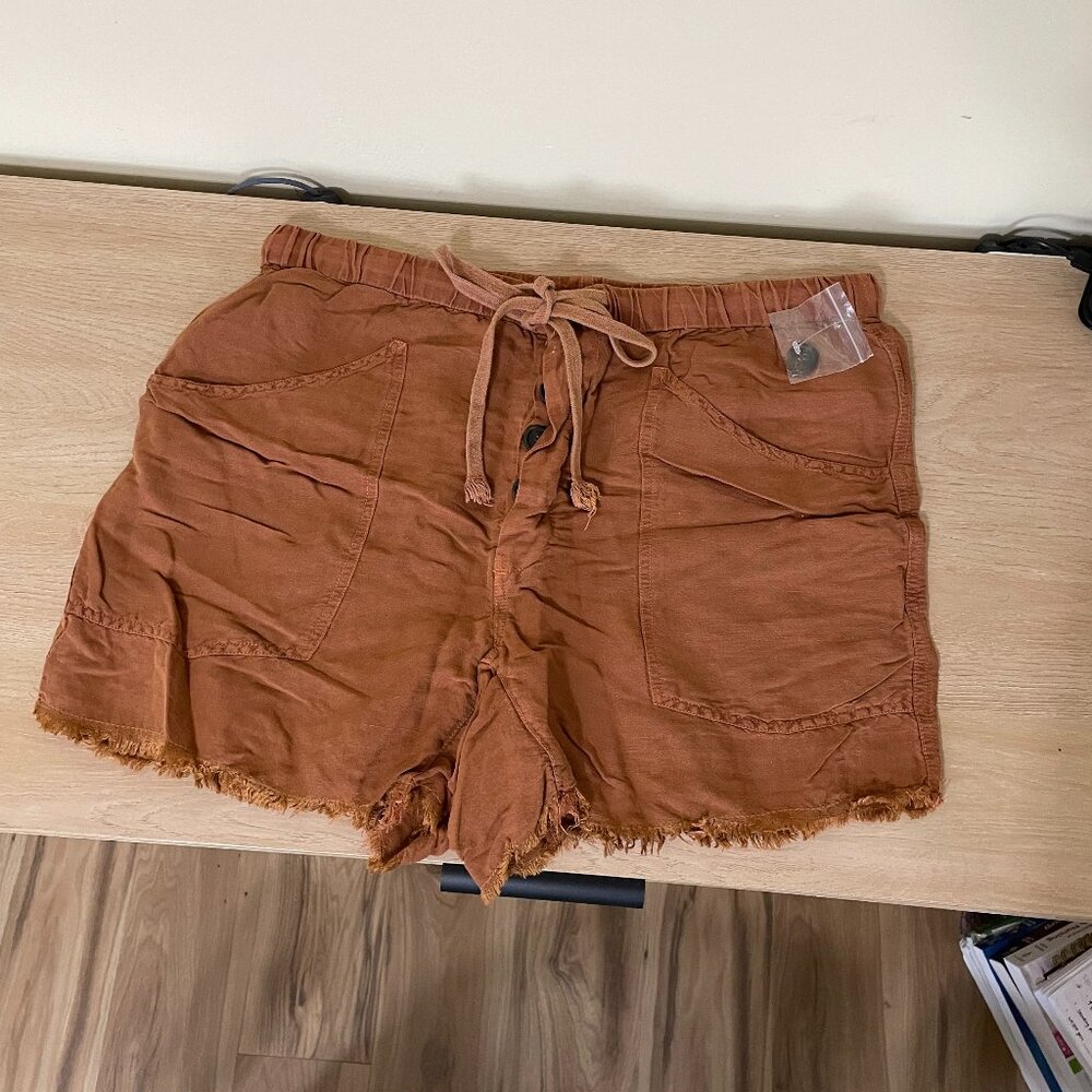 Free People Linen Blend Drawstring Shorts – Size Medium